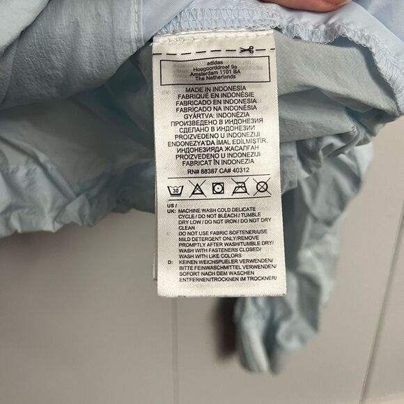 Adidas Woman’s Cropped Wind.rdy Sheer Packable Windbreaker Lite Blue Size XS - Picture 10 of 11